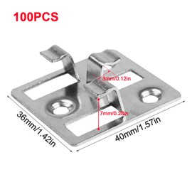 Pack of 100 WPC Clips Made of Stainless Steel Invisible Patio Attachment for WPC Floorboards, Bamboo Wood Floor (7-9 mm) Mounting Brackets (Silver, 3 mm x 7 mm (W x H)