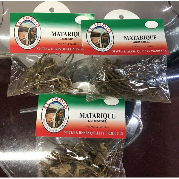  Mexican Herbs 3 bags 1.2 oz. Matarique Hierbas Sellado El Indio Yerba Groundsel