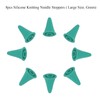 8pcs Knitting Needle Stoppers, Green Large Silicone Knitting Needle Point
