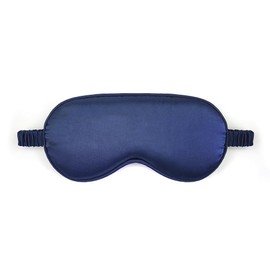 Sleep Mask Silk Eye Mask for Sleeping, Blackout Anti-Allergy Silk Eye Mask with Elastic Strap for Night,Travel,Nap,Meditation (Blue)