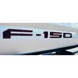 Decal Mods 18-20 Ford F150 Tailgate Inserts Decals Letters Stickers Black Outline Red