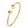 FOCALOOK Women's Gold Plated Adjustable Yellow Topaz Crystal Bangle Birthstone