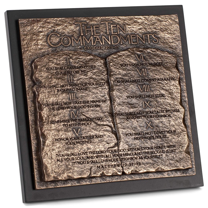 Lighthouse Christian Products The Ten Commandments Hammered Bronze Tone 8.75