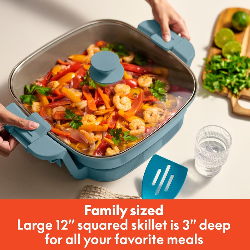 bella Make & Take Electric Skillet, Fits-anywhere™ kitchenware, EverGood™ Ceramic