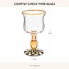 MACKENZIE-CHILDS Stemmed Wine Glass, Decorative Wine Glassware, 16 Ounces, Black-and-White