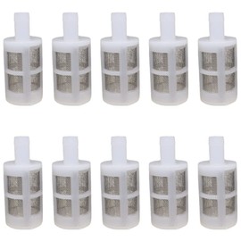 lasenersm 10 Pieces Household Hose Filters 8mm Water Pump Filters Stainless Steel Encryption Filters Garden Hose Strainer for Sprayers Car Washers Oil Pumps and Industrial Equipment, White