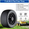 11x6.00-5 Flat Free Tire, Zero Turn Mower Front Tires with
