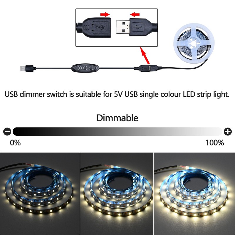 GOMING 5V USB Dimmer Switch Female to Male 10 brightness