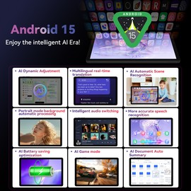 Headwolf 2025 Newest Android 15 tablet 11 Inch FHD tablet 12GB RAM 128GB 8000mAh