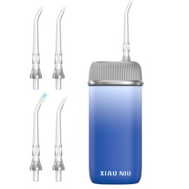 XIAONIU XN-XY21-03 Portable Oral Washer, Water Pick, IPX8 Waterproof, 6.1 fl oz (180 ml), Large Capacity, 4 Modes Switching, Magnetic Charging, Japanese Instruction Manual Included, 4 Replacement