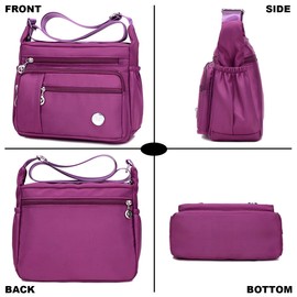 Crossbody Bags for Women, Multiple Pockets, Casual Women's Handbags and Crossbody Bags, Waterproof Nylon Messenger Bag, Lightweight Travel Purse, Anti-Theft Bag with Adjustable Strap, Pink (L)