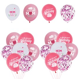 21 palloncini in lattice per la festa della mamma, palloncini in lattice rosa da 12 pollici, palloncini in lattice bianco e rosa, la felicità è una mamma come te, decorazioni per la festa della mamma