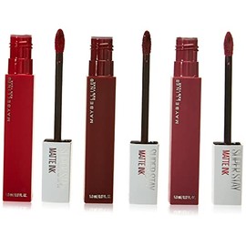 Labial líquido indeleble Matte Ink Top 3 Maybelline, 3 piezas