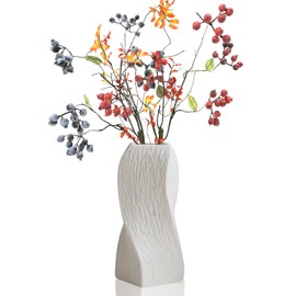 Jarron De Ceramica Moderno Florero Minimalista,Jarrones Decorativos Modernos,Jarrones Geométrico Utilizados en la Mesa de la Boda, Fiesta, Escritorio,Sala de Estar, Dormitorio de Oficina (Blanco-L)