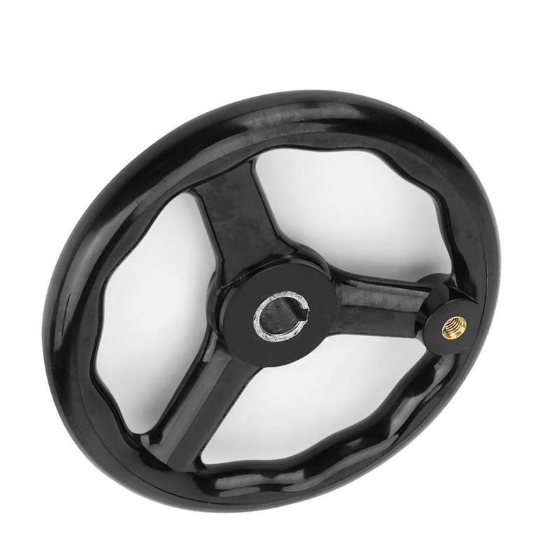 200*18mm Black Anti slip Bakelite 3 Spoked Lathe Handwheel with