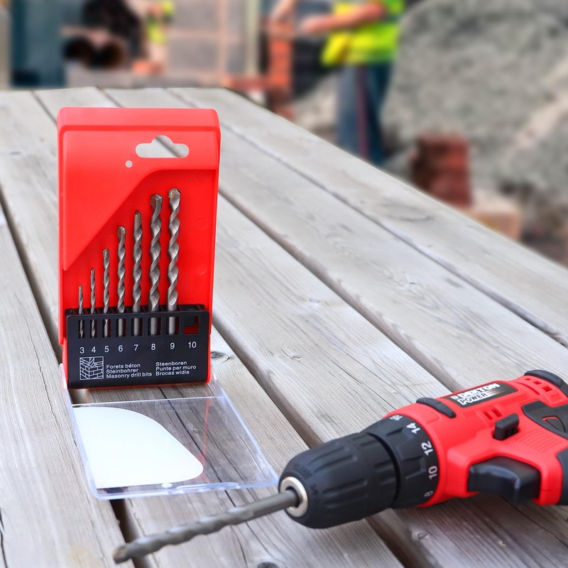 Dekton 8pc Pro Masonry Drill Set 2-10mm -Includes Heavy Duty