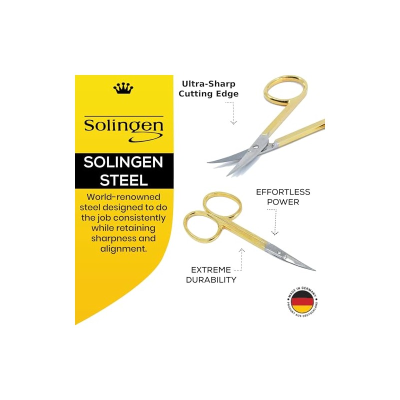 CS05 3 1/2" Professional Gold Plated Cuticle Scissors