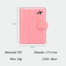 Lumbor37 Porta de Pasaporte de Cuero PU, Billetera de pasaporte, Maletín de Viaje Impermeable con Bloqueo RFID para Identificación de Viaje Familiar, Femenina y Masculina (Rosado)