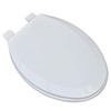 Deluxe White Plastic Closed Front Elongated Toilet Seat