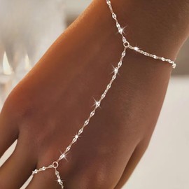 Gold Hand Chain Bracelet for Women Ring Bracelet Hand Chain Dainty Bracelets for Women Trendy Wedding Party Accessory