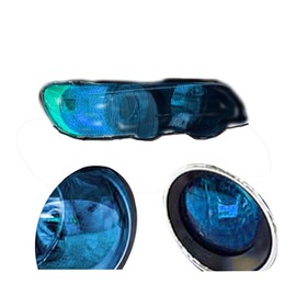 12 by 48 Inches Self Adhesive Headlight, Tail Lights, Fog Lights Tint Vinyl Film (12 X 48, Light Blue)