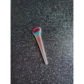 5pc. Teal and Gold Makeup Brush Resin Planar Flatback, Makeup Cabochon, Bow