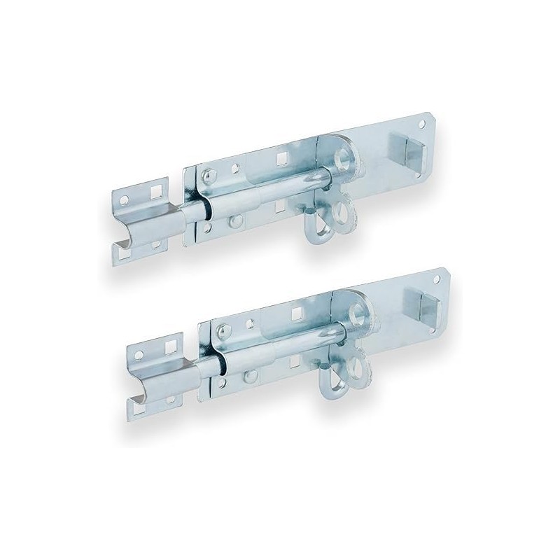 2 x Brenton Strong Sliding Padlock Shed Gate Door Bolt