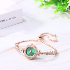 JewelryWe Bracelet Watch for Women: Adjustable Link Band Analog Quartz Watch Elegant Bling Round Dress Watch