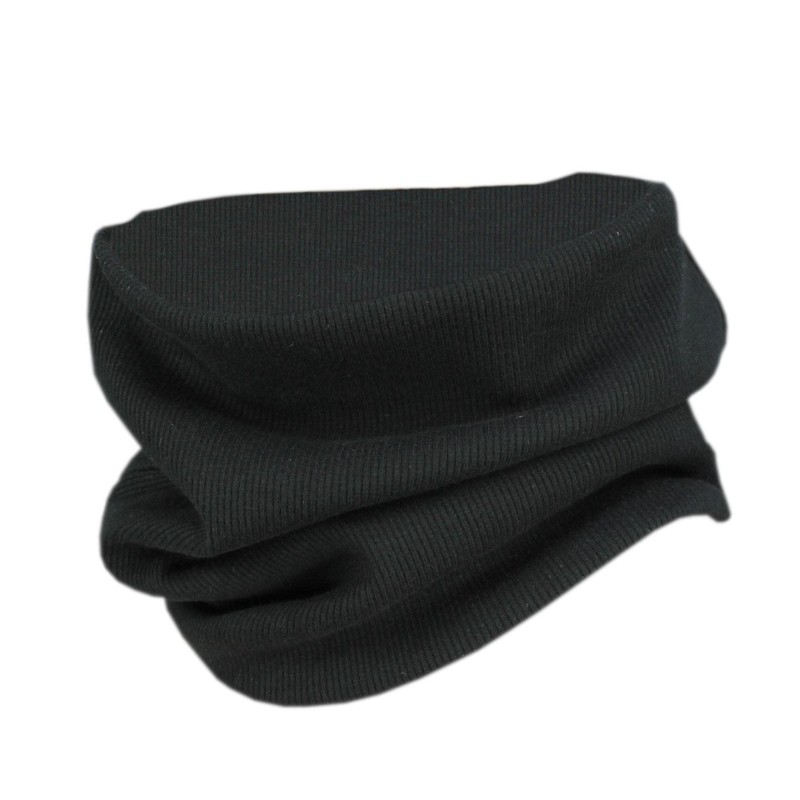 Alkato Unisex Beanie Hat and Scarf Set Plain, Black ribbed