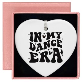Dancer Gifts,in My Dance Era Gifts for Dancers Women,Dance Team Gift,Dance Coach Gift,Dance Teacher Gifts,Birthday Dancer-Ceramic Heart Shaped Ornament