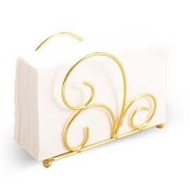 Iron Stand Napkin Holder, Napkin Dispenser for Kitchen, Restaurant, Bar, Ideal for Picnics, Parties, Farmhouses, Mail and Bill Organizer, Perfect for Various Restaurant Decor (Gold)