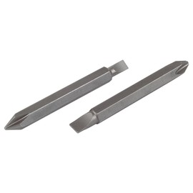 wolfcraft Double Bit Set, Flat / Crosshead (PH), 2 Pcs. I 2407000 I 2 Solid bits each for 2 head types, 60 mm, in various sizes