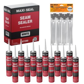 Maxi-Seal White Polyurethane Seam Sealer (12-Pack, 10.5oz Tube) | Durable & Flexible Auto Body Joint Compound | Brushable Automotive Filler to Duplicate OEM Finish