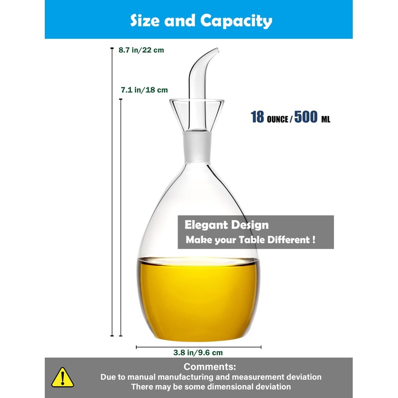 HAIZEEN 18 oz / 500 ml Olive Oil & Vinegar