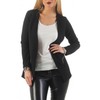 501 Women's Long Blazer (A-15) - black Plain, size: m
