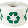 White and Green Recycle Logo Stickers, 1.5 Inches Round, 500