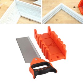12 Inch Mitre Box with Multi-Angle Clamp and 14 Inch Back Saw, for Cutting Various Materials at 90°, 45° and 22.5° Angles, Includes Back Saw and Mitre Box
