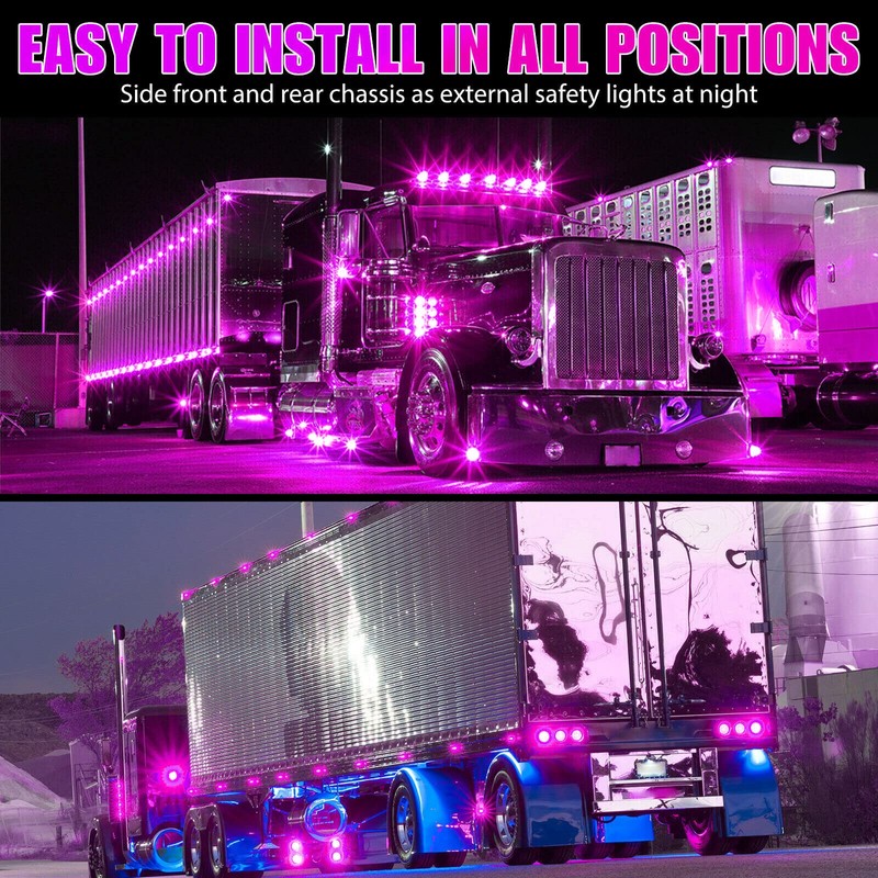 KEING Purple 3.8" 6 LED Trailer Marker Lights Sealed, LED