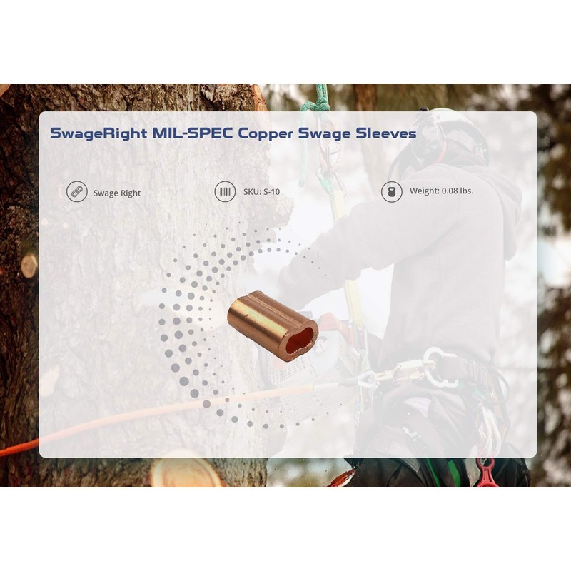 SwageRight MIL-SPEC Copper Swage Sleeves Clip & Ferrules (1/2 inch)