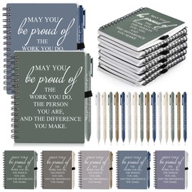 Honoson 20 Sets Employee Appreciation Gifts Employee Appreciation Notebook with Ballpoint Pen Mini Spiral Inspiration Notebook Thank You Bulk Christmas Gift for Employee Coworker Teacher
