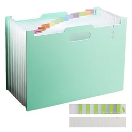 Magiarcana Greeting Card Storage Expanding Organizer,Capacity of 350+cards Family greeting card collector Compatible with graduation card, birthday card, wedding card, Christmas card (green)
