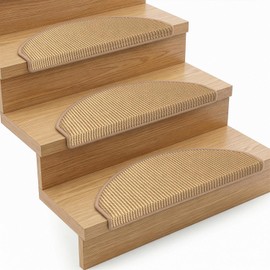 Floordirekt Stair Mats Sisal Pearl Cream Semicircular 25 x 65 cm Stair Mats 1 Step Mat
