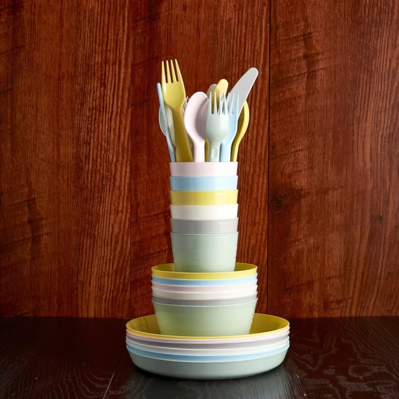 Paärty Art 6 Platos Hondos Infantiles Reutilizable Plastico Bowls Color