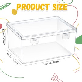 SiliFine 10 Pcs 7.09 x 5.2 x 3.43 Inch Clear Plastic Playroom and Gaming Storage Organizer Box Containers Stackable Storage Bins with Lids for Shelves or Cubbies, Holds Puzzles Building Blocks