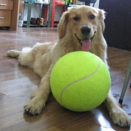 Giant Tennis Ball 24cm Big Outdoor Beach Sports Fun Inflatable Play Jumbo Toy for Children Adult Dog Pet