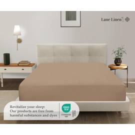 Lane Linen - Sábana bajera ajustable de punto elástico en 4 direcciones, para colchones de hasta 16 pulgadas (sin sábana plana), duradera, sin arrugas, sábana bajera de microfibra suave, tamaño