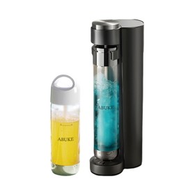 ABUKE Sparkling Water Machine，Soda Maker with 0.5L & 1L Bottles, Cordless Fizzy Drink Carbonator, Compatible with 60L CO2 Cylinders, for Water, Juice & Cold Beverages (CO2 Cylinder Not Included)
