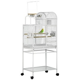 64-Inch Modern Pet Cage for Medium Small Parrots Cockatiel Budgies Lovebirds Parrotlets with Rolling Stand Available XS XL SizesColor: default Color