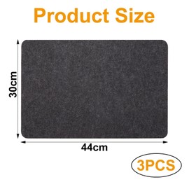 EHDWXVZM Pack of 3 Felt Insulation Mats, Heat Resistant Mats, Felt Pads, Heat Resistant Underlay, Heat Resistant Mats, Oven Protection, Non-Slip Mat for Kitchen