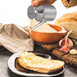 MAGICLULU Stainless Steel Oil Dispenser Bottle 3Oz Kitchen Oil Pot with Long Spout Refillable Grease Saver for Olive Vinegar and Salad Dressings